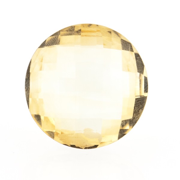 Citrine, light golden color, faceted briolette, round, 16 mm