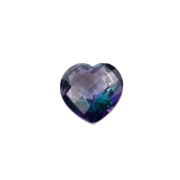 Topaz, tanzanite blue, faceted briolette, heart shape, 10x10 mm