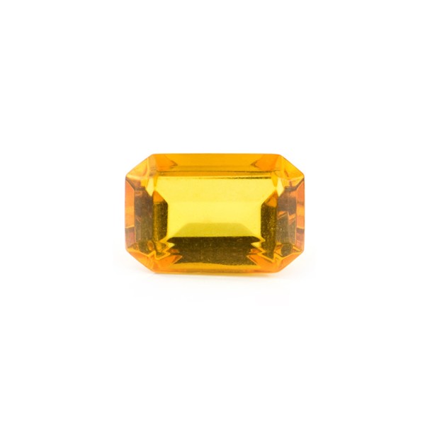 Natural amber, golden, faceted, octagonal, 10 x 8 mm