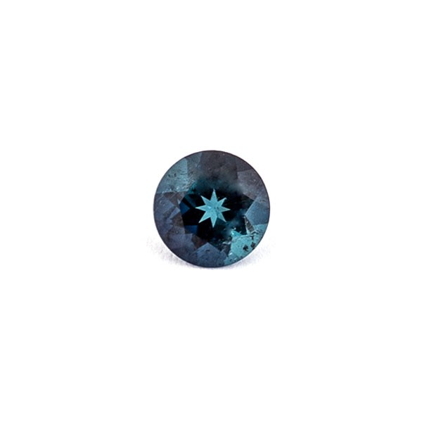Turmalin, dunkelblau, facettiert, rund, 6.5 mm