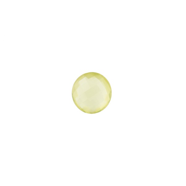 Lemon quartz, lemon, faceted briolette, round, 6 mm