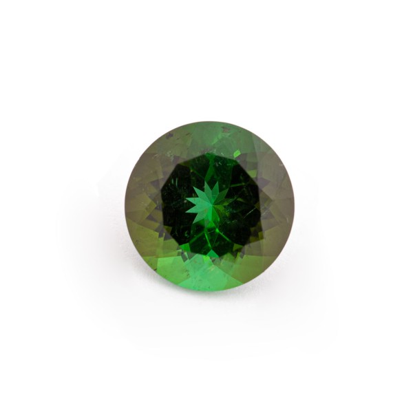 Tourmaline, green, faceted, round, 17 mm