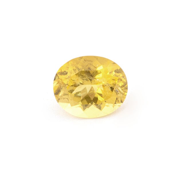 Tourmaline, yellow, faceted, oval, 12x10 mm