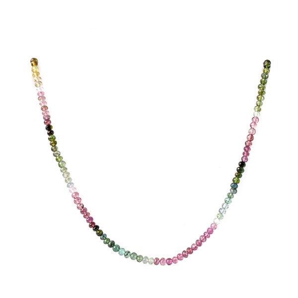 Tourmaline, strand, multicolor, graduated, rondelle bead, faceted, Ø 3.5 mm