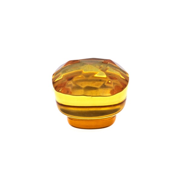 Natural amber, cognac-colored, faceted button, antique shape, 11 x 11 mm