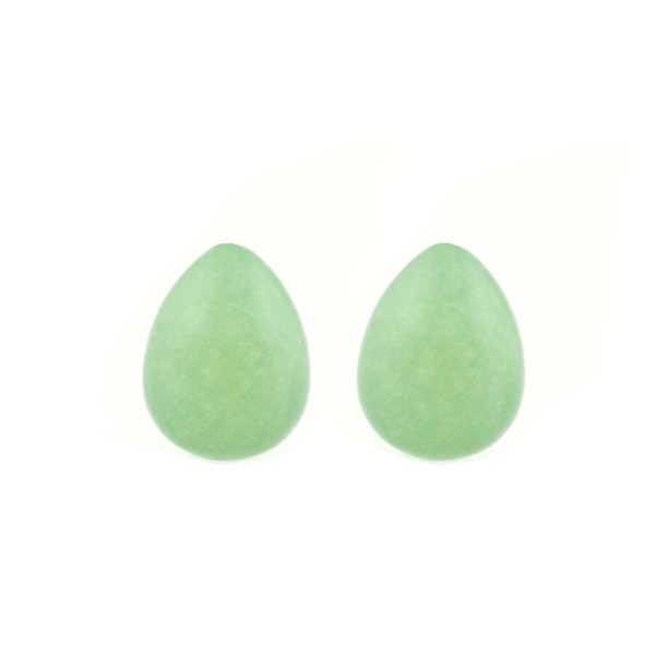 Chalcedony (reconstructed), light green, teardrop, smooth, 17 x 13 mm