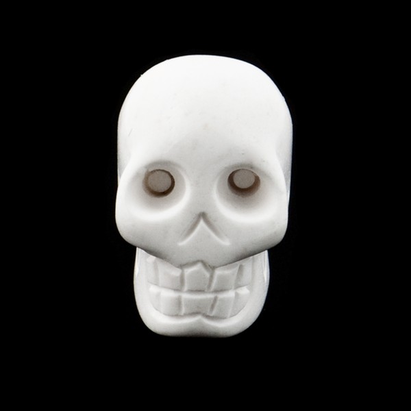 Cacholong, white, skull, smooth, 19 x 13 mm