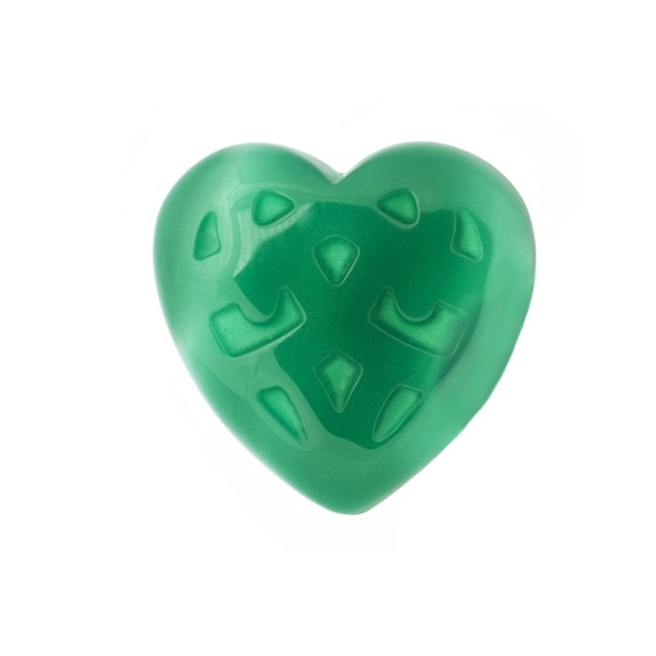 Agate, green, engraved, ornament, heart-shaped, 20 mm