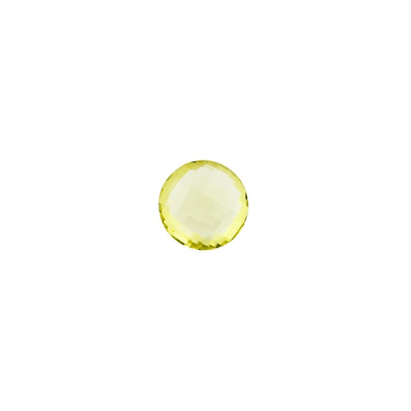 Lemon quartz, intense lemon, faceted briolette, round, 6 mm