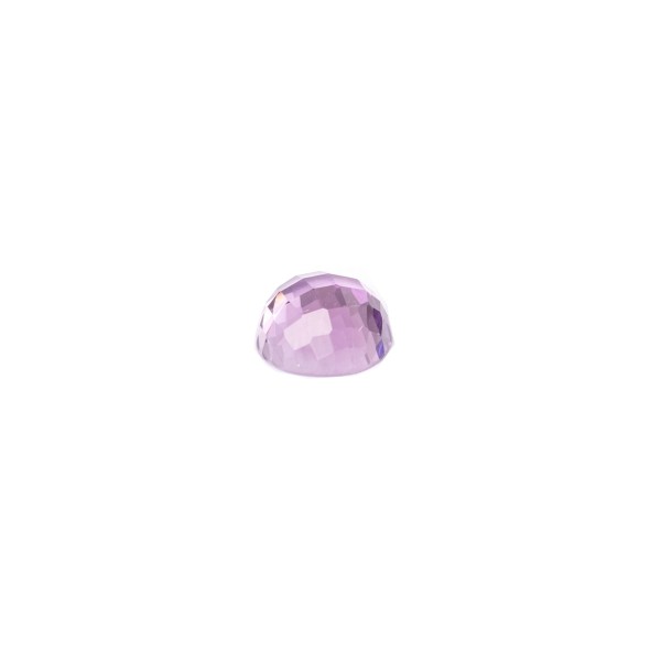 Amethyst (Brazil), lavender, faceted cabochon, round, 7mm
