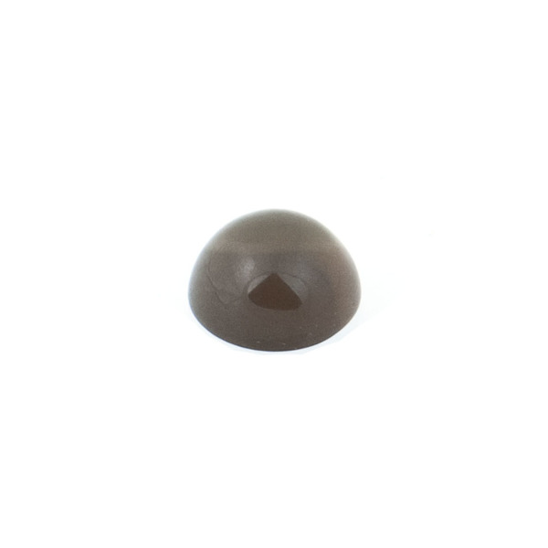 Smoky quartz, dark brown, cabochon, round, 4 mm