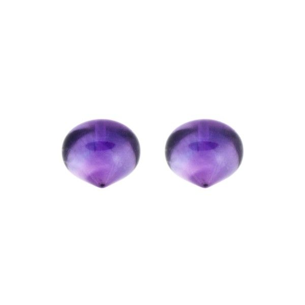 Amethyst (Africa), dark violet, smooth teardrop, onion shape, 13 x 11 mm