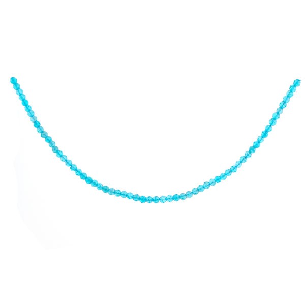 Apatite, strand, turquoise, rondelle beads, faceted, Ø 2.5 mm