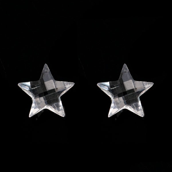 Rock crystal, transparent-colorless, briolette, faceted, star, 9.5 mm