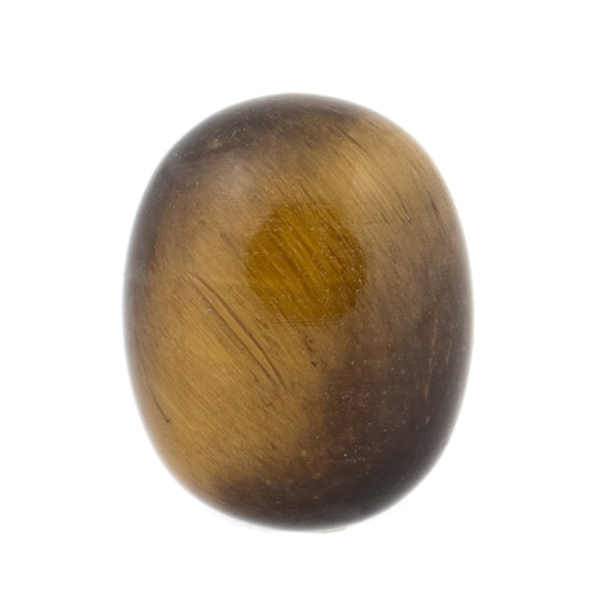Tiger’s eye, brown, olive shape, smooth, 21 x 15 mm
