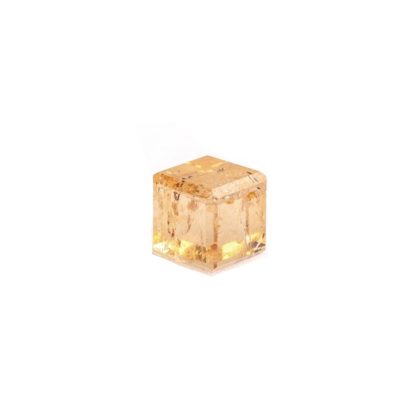 Imperial topaz, yellow, cube, smooth, 5.5x5.5mm