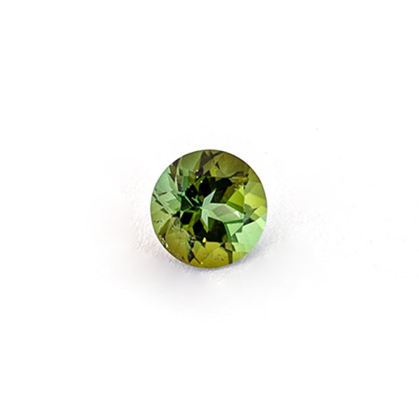 Turmalin, grün, facettiert, rund, 6.5 mm