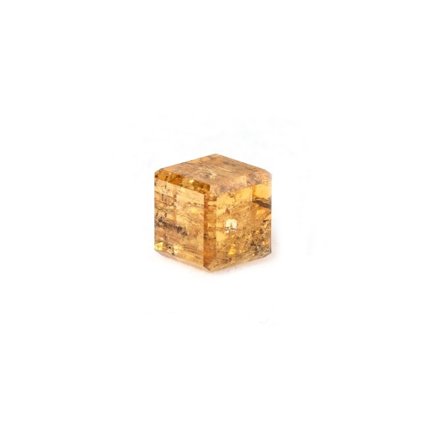 Imperial topaz, yellow, cube, smooth, 7x7mm