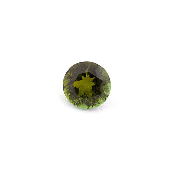 Tourmaline, dark green, faceted, round, 7.5 mm