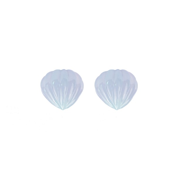 Chalcedony, light blue, teardrop, grooved, onion shape, 11.5x11.5mm