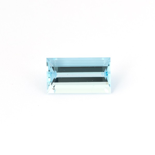 Aquamarine, blue, baguette, faceted, 18x10 mm