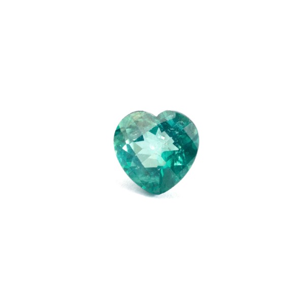 Topaz, blue-green, faceted briolette, heart shape, 10x10mm