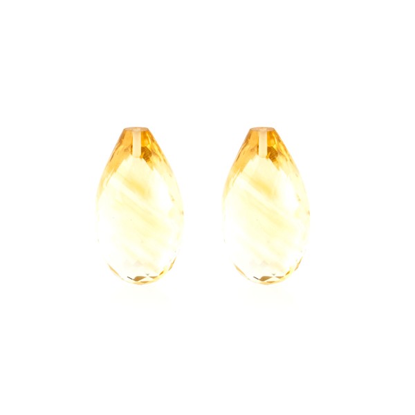 Citrine, golden color, faceted teardrop (harlequine), 18x11mm