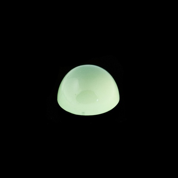 Chalcedony, apple green (dyed), cabochon, round, 11 mm