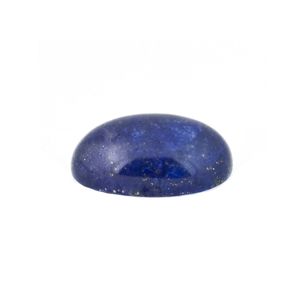 Lapis, blue, few pyrite, cabochon, oval, 10 x 8 mm