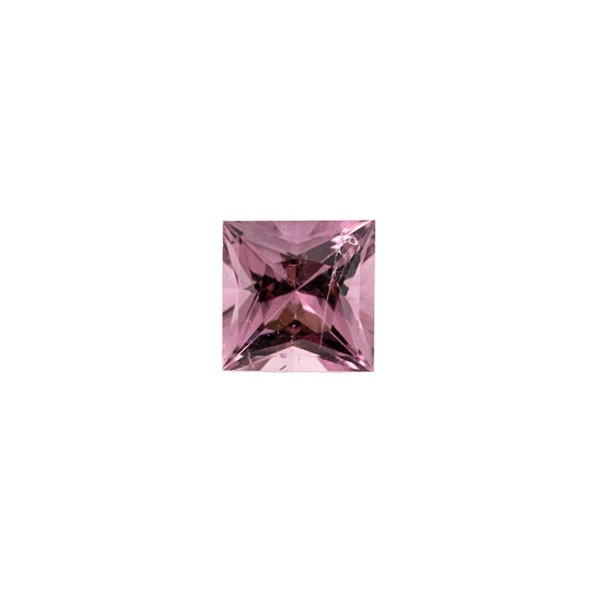 Tourmaline, dusky pink, faceted, carré, 6.5x6.5 mm