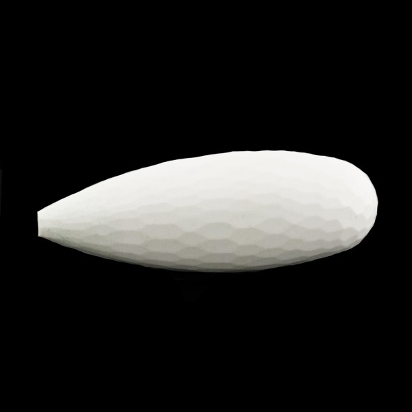 Cacholong, white, teardrop, faceted, harlequine, 40 x 18 x 14 mm
