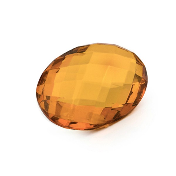 Natural amber, cognac-colored, briolette, oval, 20 x 15 mm