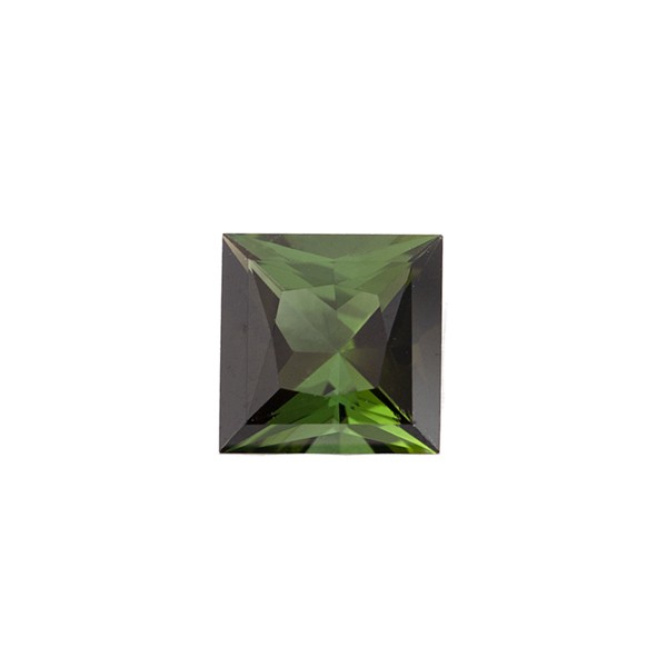 Tourmaline, green, faceted, carré, 8x8 mm