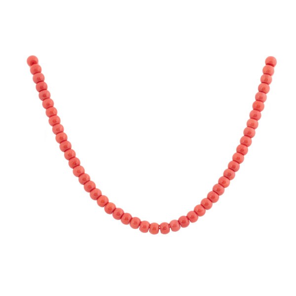 Coral, strand, orange, rondelle beads, smooth, Ø 6 mm