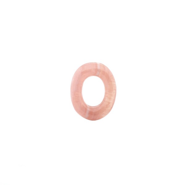 Rhodochrosite, salmon colored, donut, oval, 9.7x7.4 mm