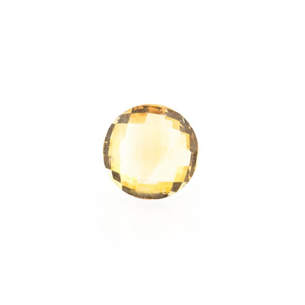 Citrine, golden color, faceted briolette, round, 8 mm