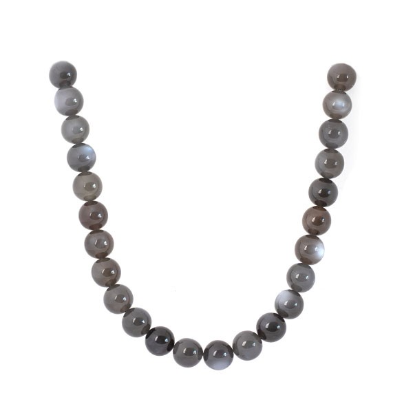 Moonstone, strand, grey, bead, smooth, Ø 11.5 mm