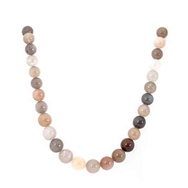 Moonstone, strand, multicolor, graduated, bead, smooth, Ø 10-12 mm