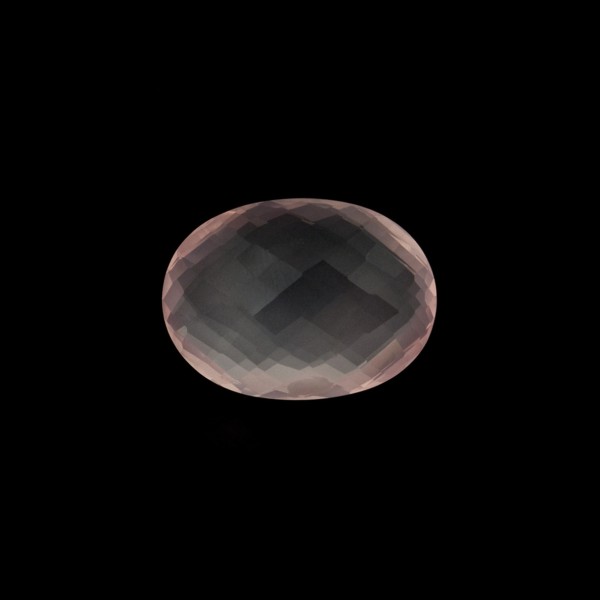 Rose quartz, pink, faceted briolette, oval, 12 x 10 mm