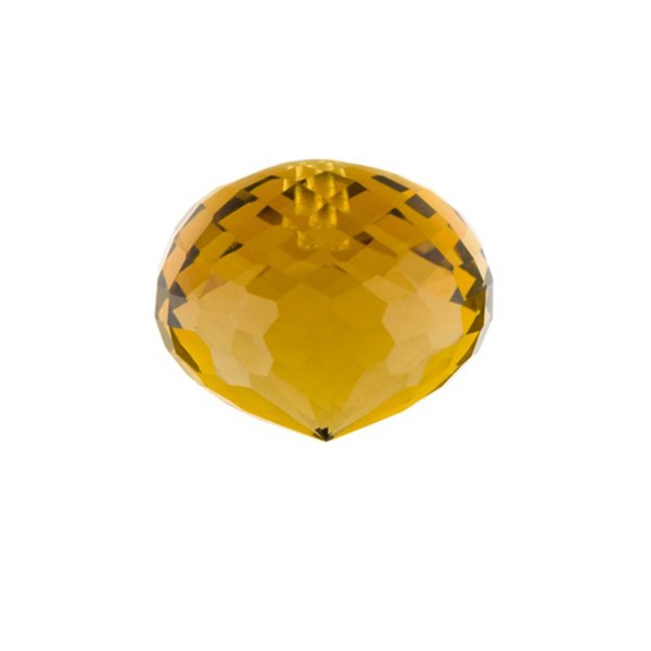 Cognac quartz, cognac-colored, faceted teardrop, onion shape, 19 x 15 mm