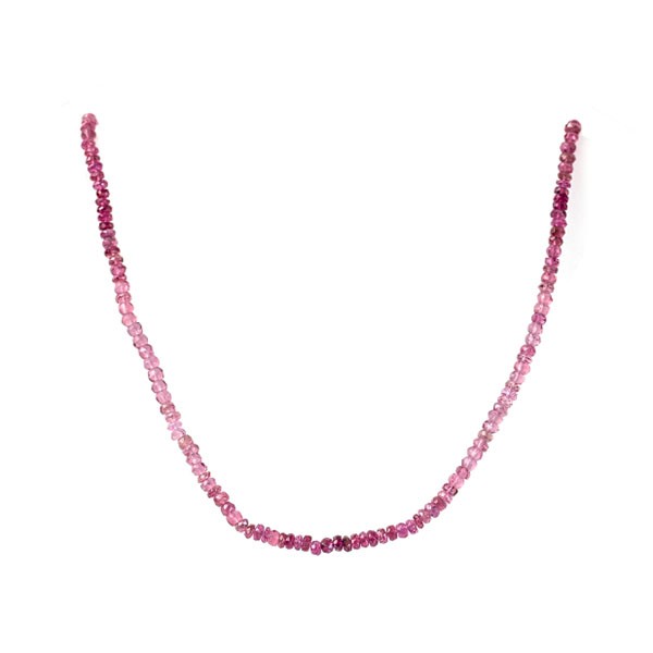 Tourmaline, strand, rose, rondelle bead, faceted, Ø 4 mm