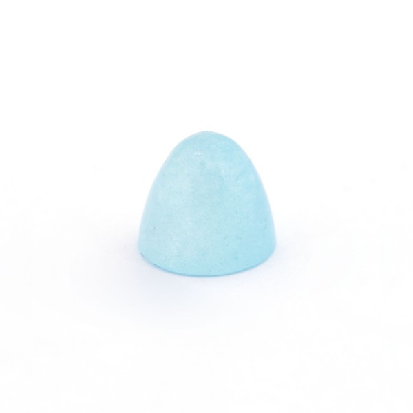 Aquamarine, blue, milky, cone, smooth, round, 11 mm