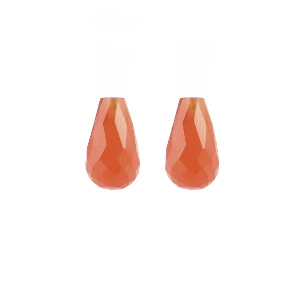 Carnelian, red (dyed), teardrop, faceted, 8x6mm
