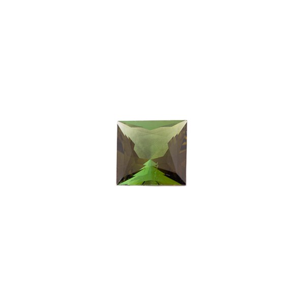 Tourmaline, green, faceted, carré, 6.5x6.5 mm
