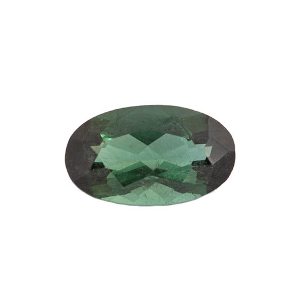 Tourmaline, green, faceted, oval, 12x7 mm