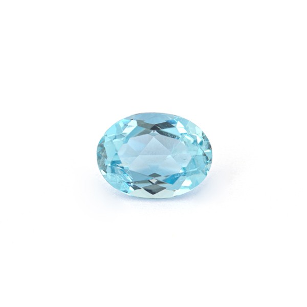 Aquamarine, blue, oval, faceted, 9x6.8 mm