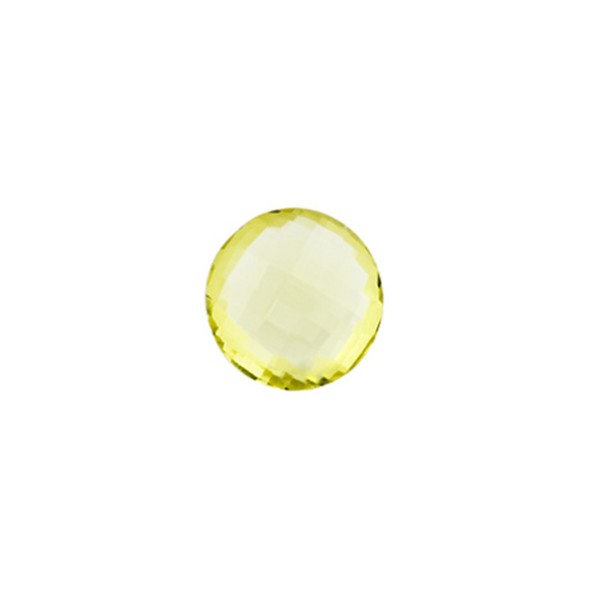 Lemon quartz, intense lemon, faceted briolette, round, 8 mm