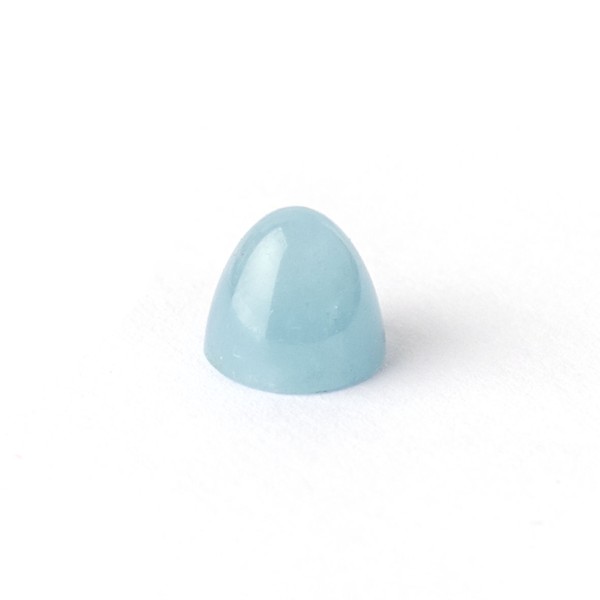 Aquamarine, blue, milky, cone, smooth, round, 8mm