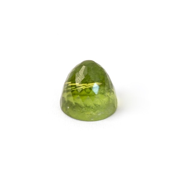 Peridot, green, cone, faceted, round, 11 mm