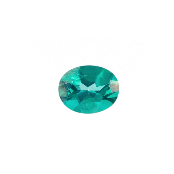 Topaz, blue-green, faceted, oval, 9x7mm